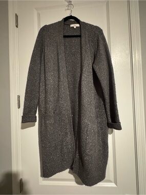 Ripe Gray Open-Front Long Cardigan